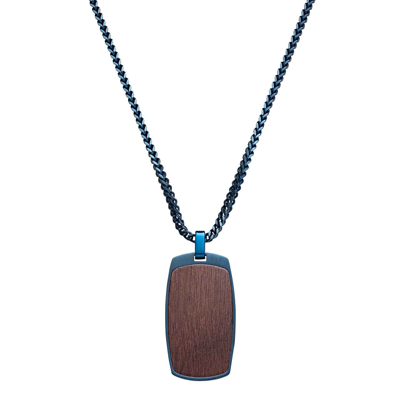 Pánsky náhrdelník Waidzeit Julius – spojenie modrej ocele a orechového dreva v elegantnom modernom dizajne