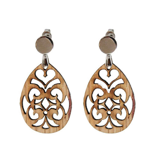 Drevené náušnice Bohéme Barrique