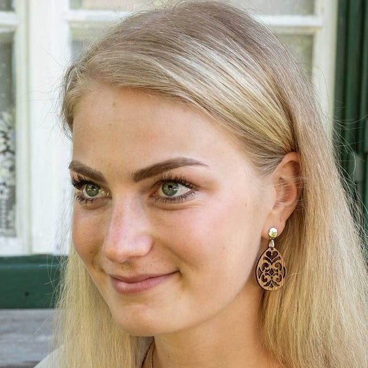 Drevené náušnice Bohéme