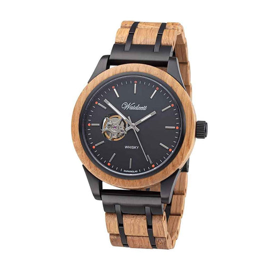 automaticé drevené hodinky