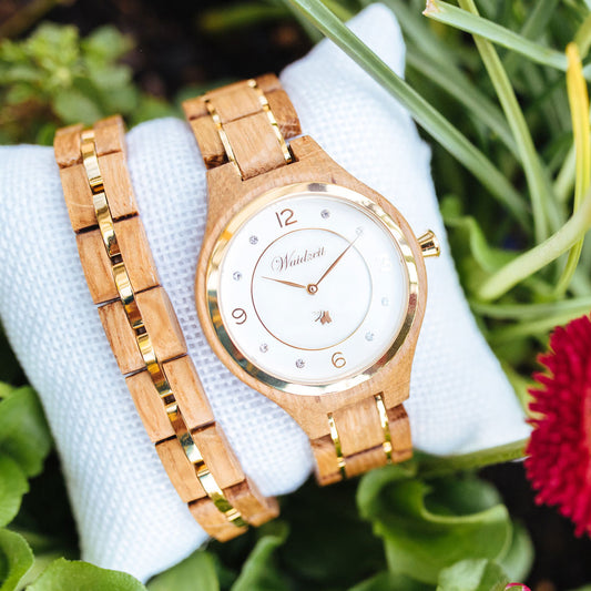 Drevené hodinky Barrique Wine Champagne