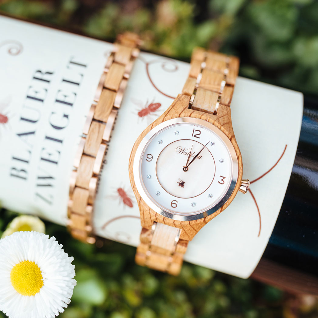 Drevené hodinky Barrique Wine Rose