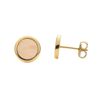 Náušnice Chérie z dreva a pozláteného striebra