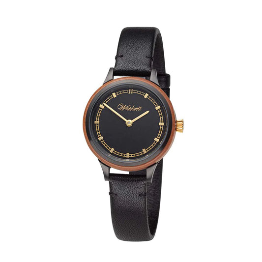 Dámske drevené hodinky Cherry Black Petite – drevené hodinky Waidzeit
