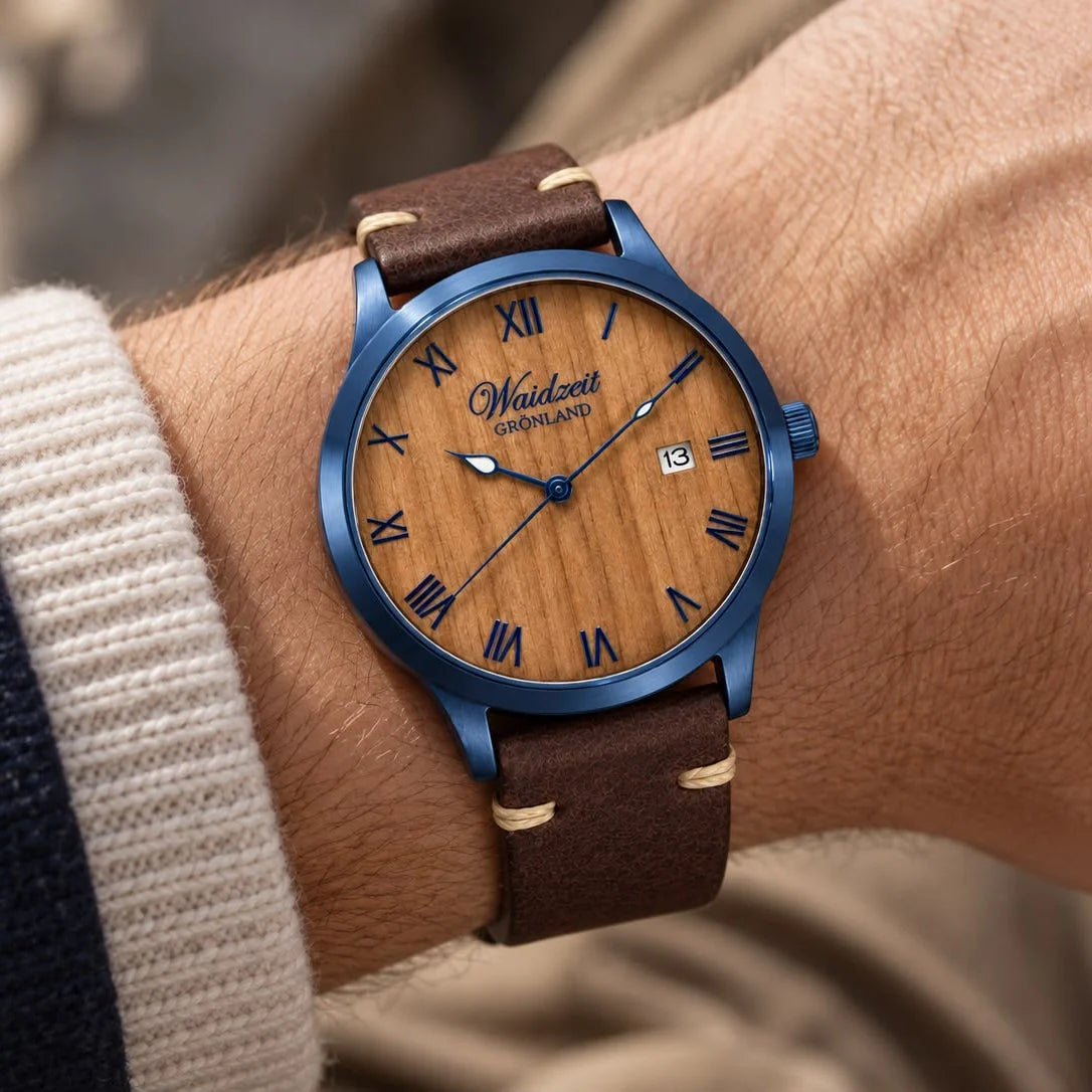 Hodinky Waidzeit Grönland Navy Blue na zápästí