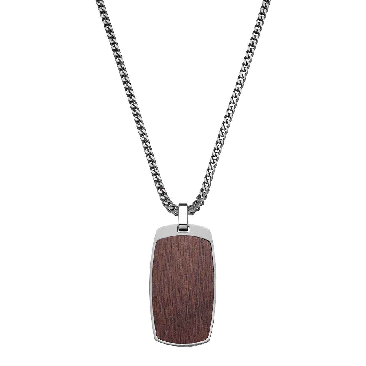 Pánsky Pánsky náhrdelník Waidzeit Felix – spojenie nehrdzavejúcej ocele a orechového dreva v elegantnom prírodnom dizajneFelix