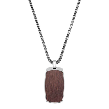 Pánsky Pánsky náhrdelník Waidzeit Felix – spojenie nehrdzavejúcej ocele a orechového dreva v elegantnom prírodnom dizajneFelix