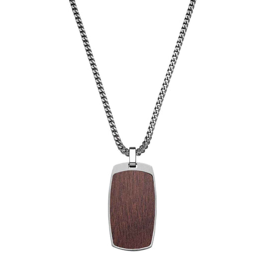 Pánsky Pánsky náhrdelník Waidzeit Felix – spojenie nehrdzavejúcej ocele a orechového dreva v elegantnom prírodnom dizajneFelix