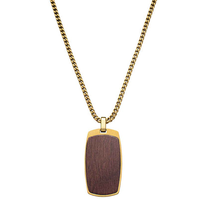 Pánsky náhrdelník Waidzeit Sebastian – elegantná kombinácia zlatej ocele a orechového dreva