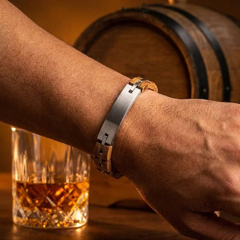 Drevený náramok Waidzeit Premium Whisky – prémiový darček pre muža