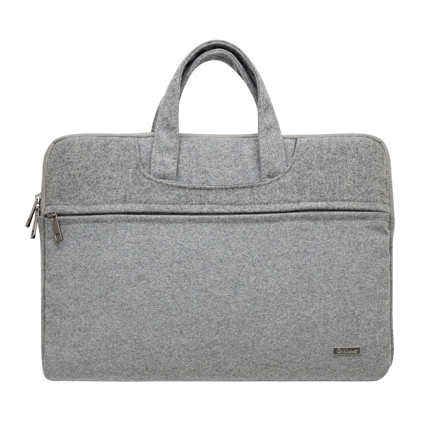 Taška na notebook Waidzeit Gottlieb v kamennosivej farbe z prírodných materiálov – elegantný a praktický doplnok na každý deň