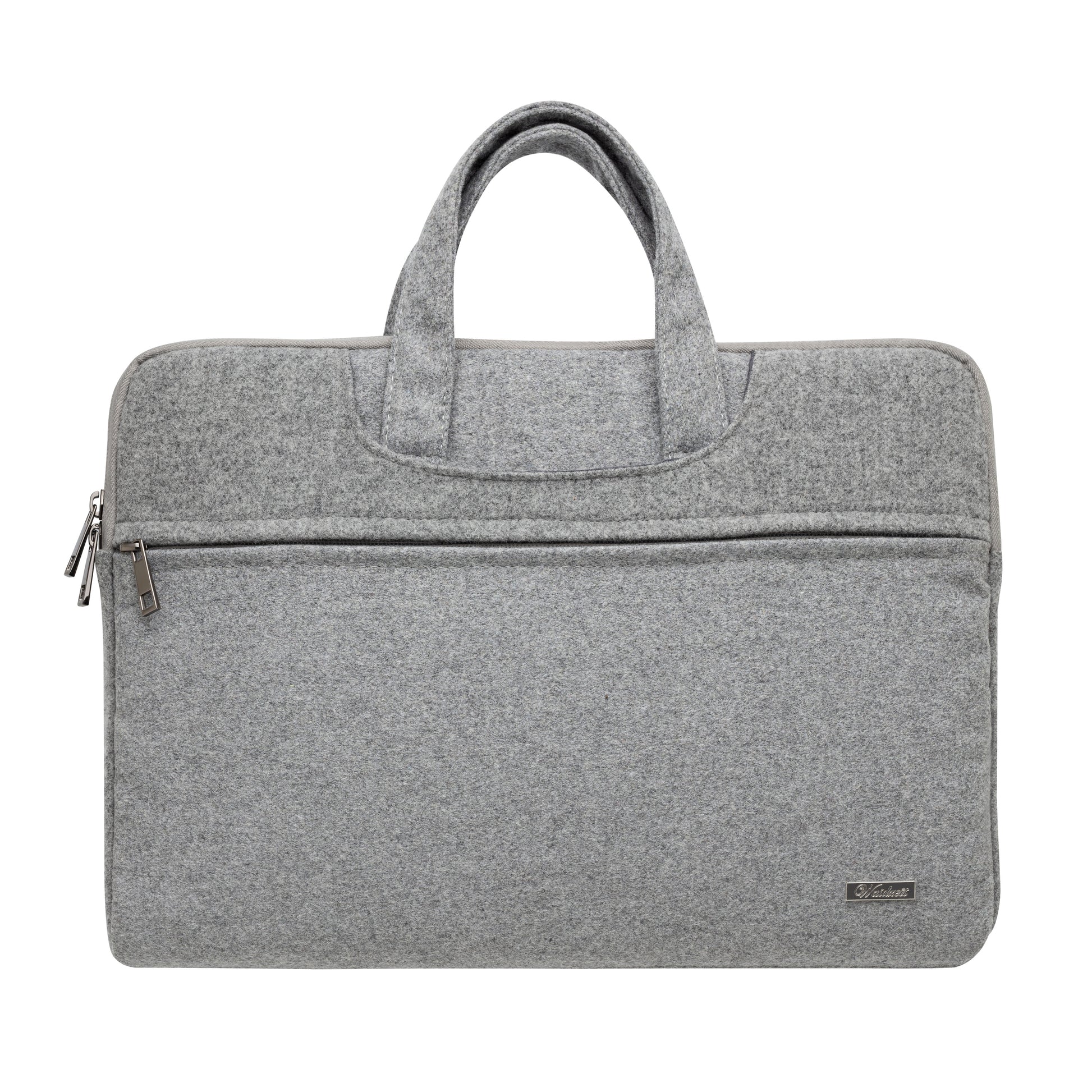 Taška na notebook Waidzeit Gottlieb v kamennosivej farbe z prírodných materiálov – elegantný a praktický doplnok na každý deň