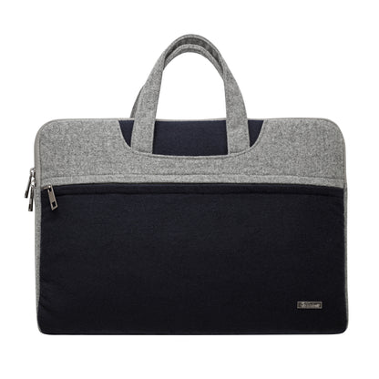 Taška na notebook Waidzeit Gundula v kombinácii tmavomodrej a sivej farby z prírodných materiálov – elegantný a nadčasový doplnok