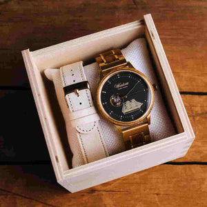 Drevené automatické hodinky Seute Deern Gold