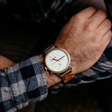 Drevené hodinky Barista Bianco