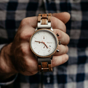 Drevené hodinky Barista Silver
