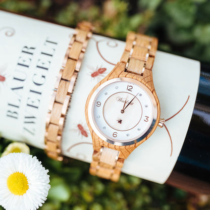 Drevené hodinky Barrique Wine Rose