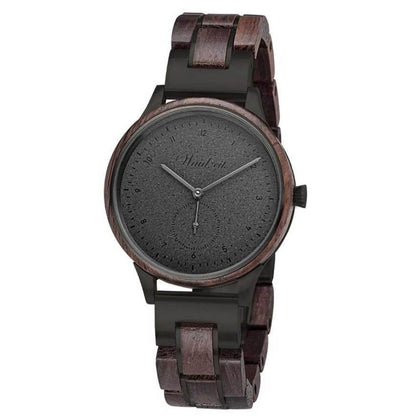 Pánske drevené hodinky Waidzeit Mystik Black – luxusné hodinky z močiarného duba a čiernej ocele s elegantným dreveným náramkom