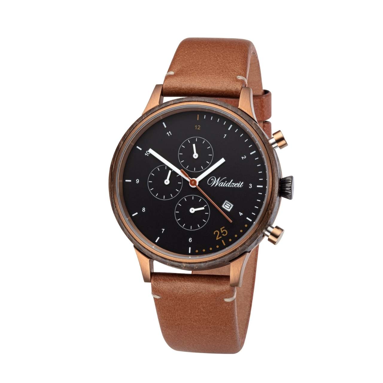 Drevené hodinky Barista Espresso Leather