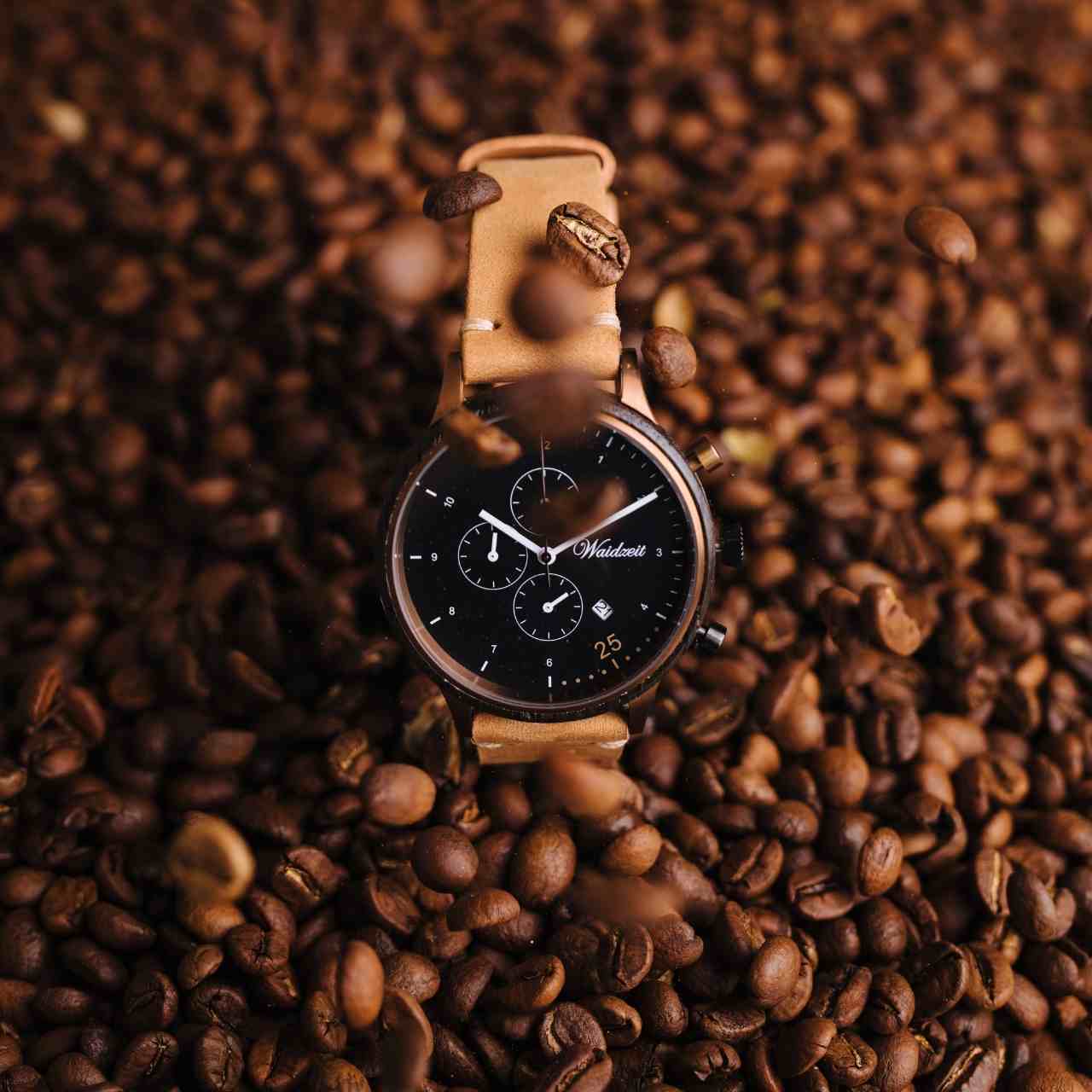 Drevené hodinky Barista Espresso Leather
