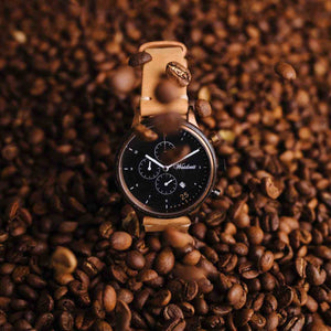 Drevené hodinky Barista Espresso Leather