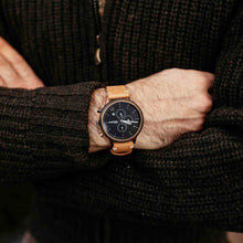 Drevené hodinky pánske Barista Espresso Leather