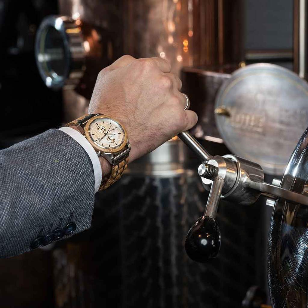Drevené hodinky Beer Silver